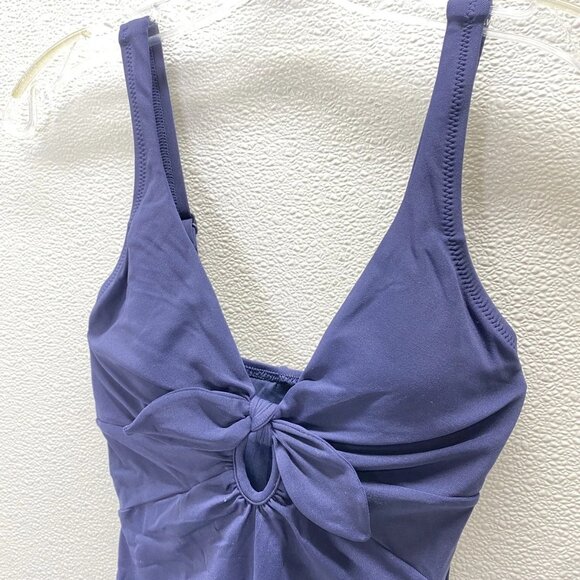 Robin Piccone Ava Knit One-Piece Swimsuit • Size 2 • Navy • Front Tie - Picture 5 of 8